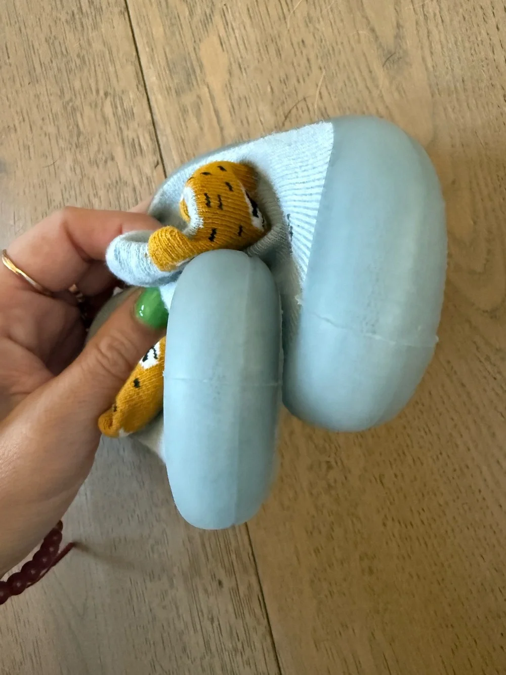 Bear Baby Sock Shoes / Slipper Socks – Blue